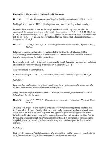 Klausuleringsbestemmelser Askevatnet